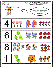 okul öncesi çocuklar için sayı çalışmaları